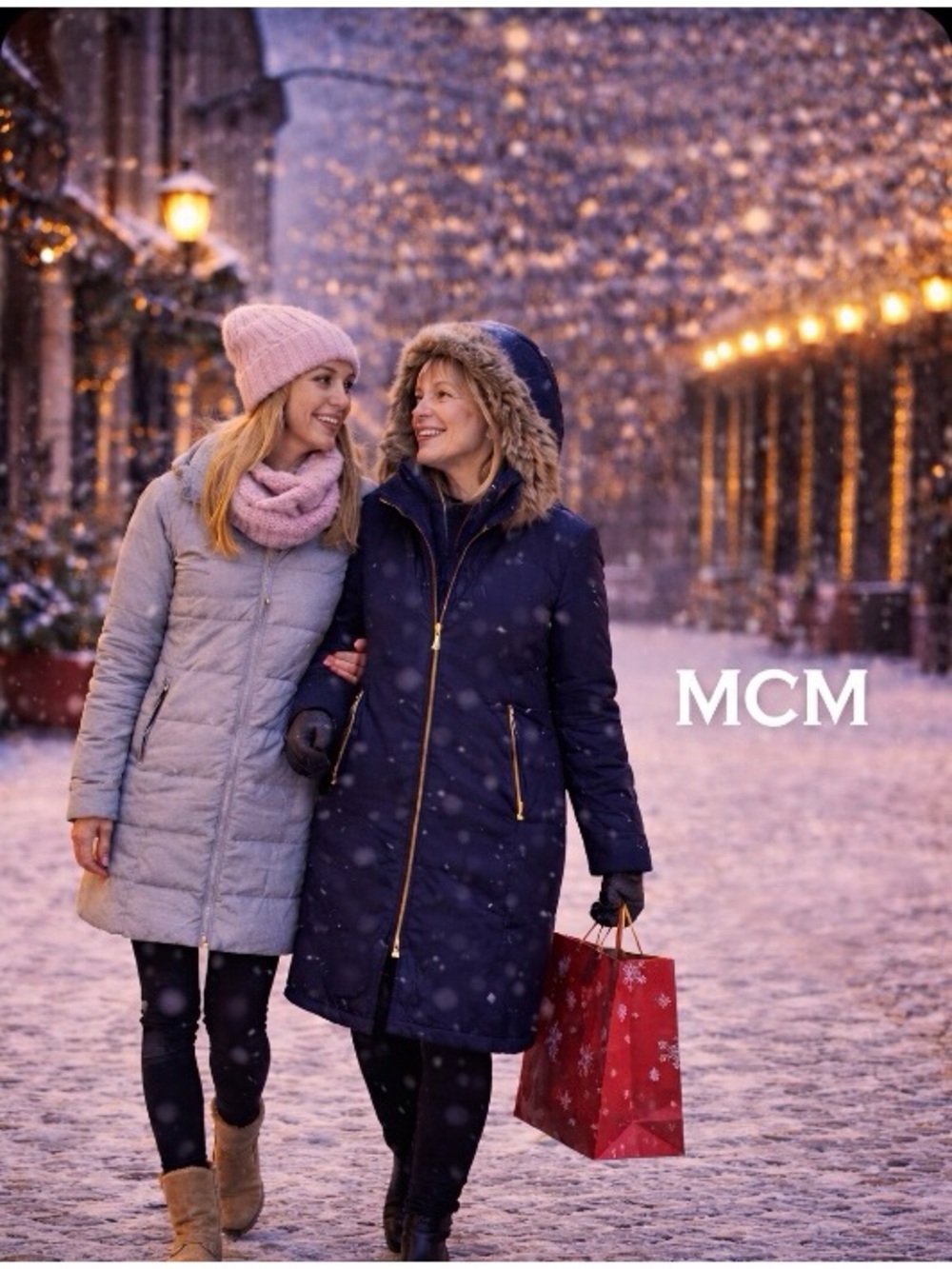 MCM Coat 3/4 with removable racoon fur trim, Hood